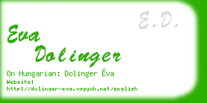 eva dolinger business card